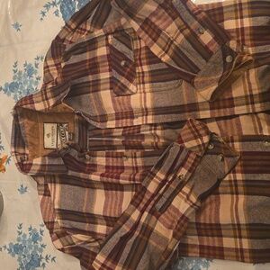 LEGENDARY WHITETAILS BUCK CAMP Shirt Mens MED Flannel Button Up Shirt